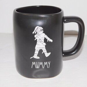 Rae Dunn MUMMY Mug Black White Halloween Wrapped Monster Coffee Tea